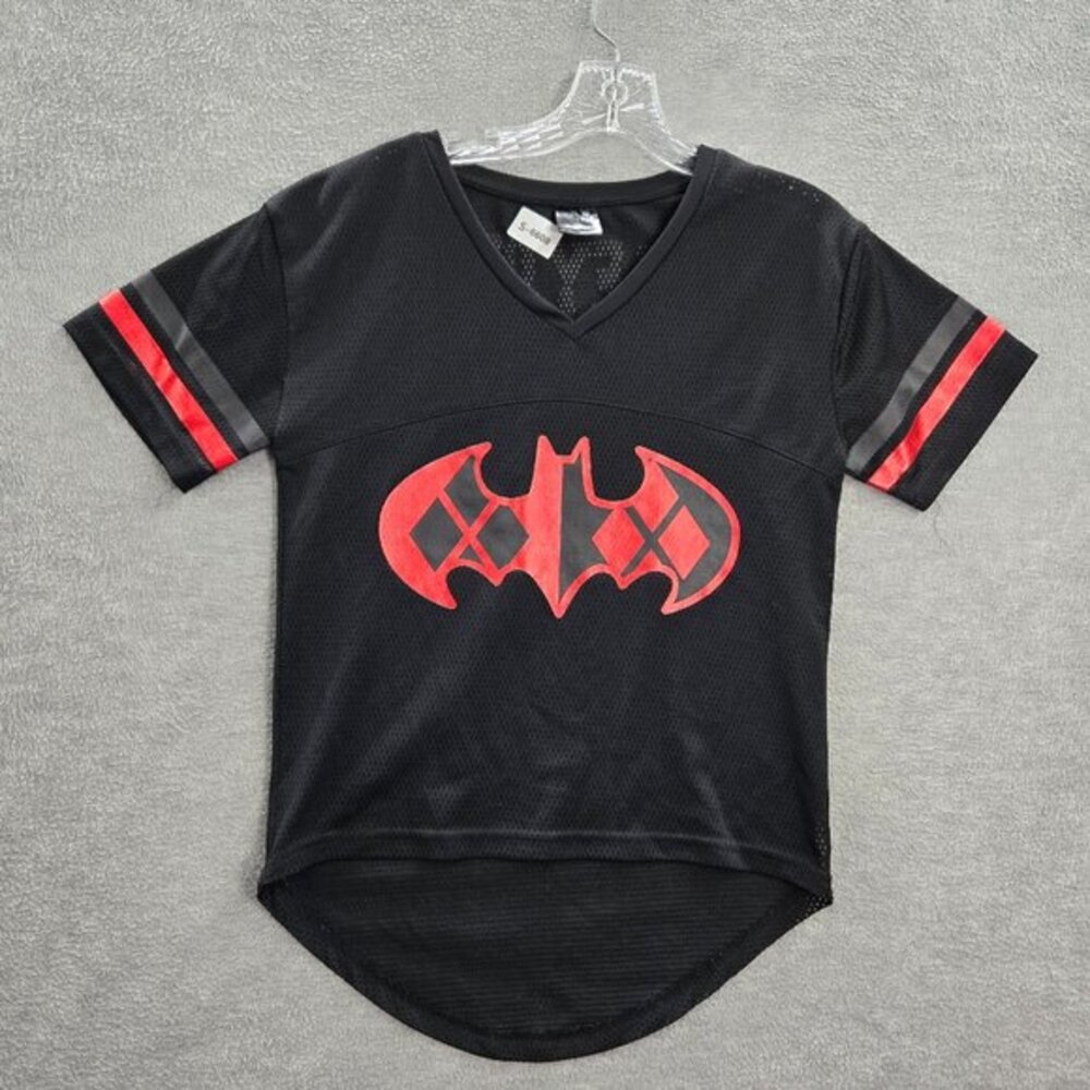 DC Comics x Six Flags Women Jersey Small‎ Black Harley Quinn Batman Graphic